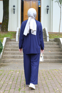 Yarım Fermuarlı İkili Takım Lacivert