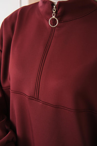 Yarım Fermuarlı Takım Bordo