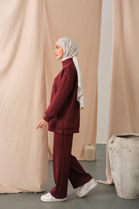 Yarım Fermuarlı Takım Bordo