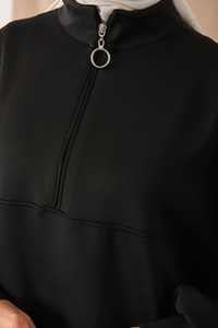 Yarım Fermuarlı Takım Siyah