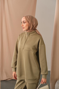 Yarım Fermuarlı Takım Yeşil