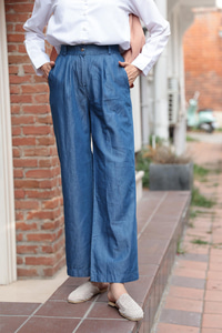 Yarım Lastikli Tensel Kot Pantolon Koyu Mavi