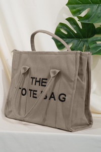 Yazı Baskılı Çanta Vizon