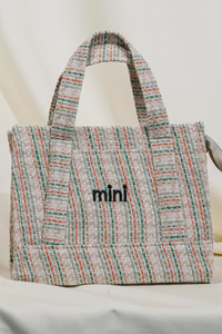 Yazı Baskılı Çanta  Yeşil-Turuncu