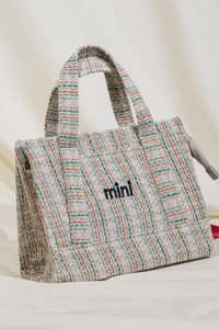 Yazı Baskılı Çanta  Yeşil-Turuncu