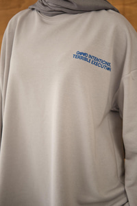 Yazı Baskılı Sweat Gri