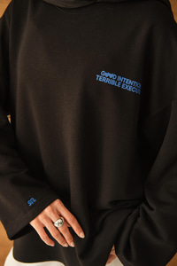 Yazı Baskılı Sweat Siyah