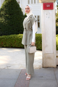 Yelekli Modal Takım Küf Yeşil