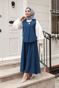 Yelekli Şık Takım Lacivert