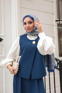 Yelekli Şık Takım Lacivert