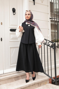 Yelekli Şık Takım Siyah