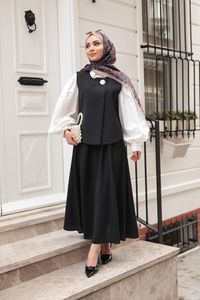 Yelekli Şık Takım Siyah