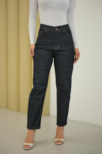 Yıkama Desen Pantolon Lacivert