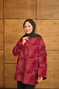 Yıkama Desen Sweat Bordo