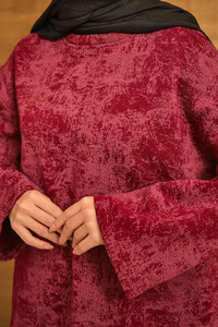 Yıkama Desen Sweat Bordo