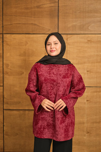 Yıkama Desen Sweat Bordo