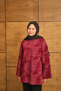 Yıkama Desen Sweat Bordo