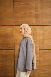 Yıkama Desen Sweat Gri