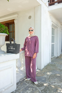 Yıkama Detay İkili Takım Gül Kurusu