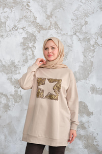 Yıldız Baskılı Sweat Taş