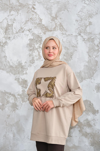 Yıldız Baskılı Sweat Taş