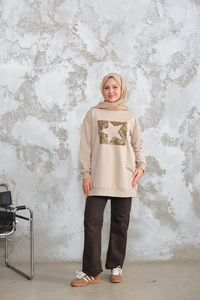 Yıldız Baskılı Sweat Taş