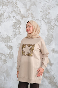 Yıldız Baskılı Sweat Taş