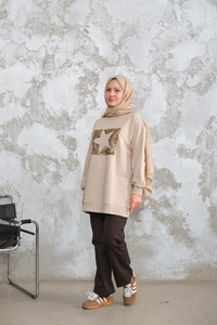 Yıldız Baskılı Sweat Taş