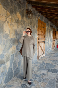 Yırtmaç Detay Takım Haki Yeşil