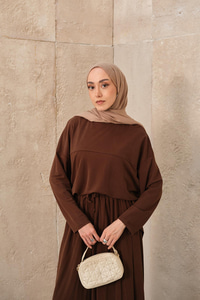 Yırtmaç Detay Takım Kahve