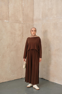 Yırtmaç Detay Takım Kahve