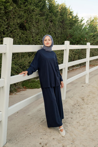 Yırtmaç Detay Takım Lacivert