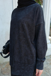 Yırtmaç Detay Yıkama Takım Siyah