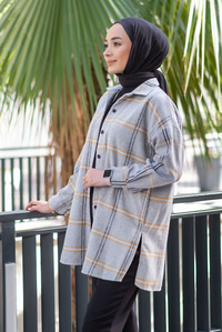 Uygun Fiyatlı YIRTMACLI TIVIT GOMLEK GRI | Loccomoda.com 