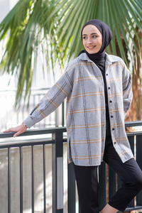 Uygun Fiyatlı YIRTMACLI TIVIT GOMLEK GRI | Loccomoda.com 