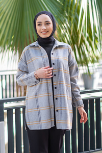 Uygun Fiyatlı YIRTMACLI TIVIT GOMLEK GRI | Loccomoda.com 