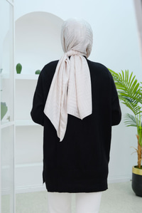 Yırtmaçlı Triko Kazak Siyah