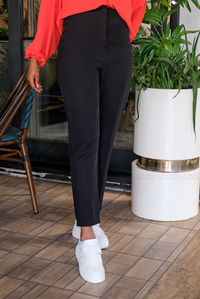 Uygun Fiyatlı YUKSEK BEL KUMAS PANTOLON SIYAH | Loccomoda.com 