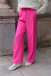 YUKSEK BEL PALAZZO PANTOLON FUSYA