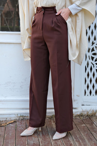 YUKSEK BEL PALAZZO PANTOLON KAHVERENGI