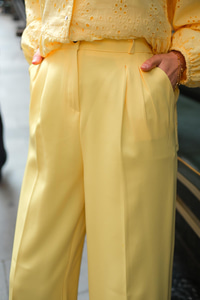 YUKSEK BEL PALAZZO PANTOLON Sarı