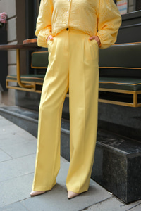 YUKSEK BEL PALAZZO PANTOLON Sarı