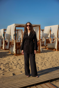 YUKSEK BEL PALAZZO PANTOLON SIYAH