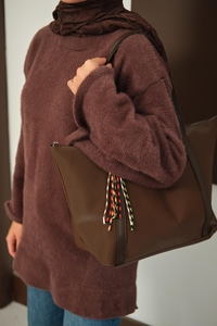 Yumoş Triko Tunik Kahverengi