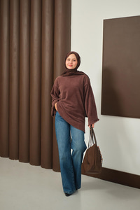 Yumoş Triko Tunik Kahverengi