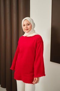 Yumoş Triko Tunik Kırmızı