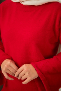 Yumoş Triko Tunik Kırmızı