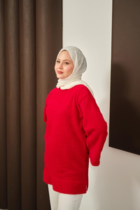 Yumoş Triko Tunik Kırmızı