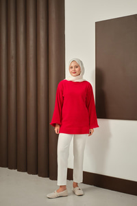 Yumoş Triko Tunik Kırmızı
