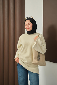 Yumoş Triko Tunik Krem